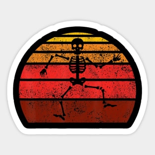 Retro Vintage Dancing Skeleton Halloween Costume Gift Sticker